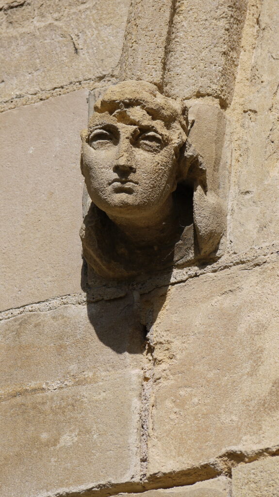 Image of stone carved features on exterior of St Botolphs Church, Boston