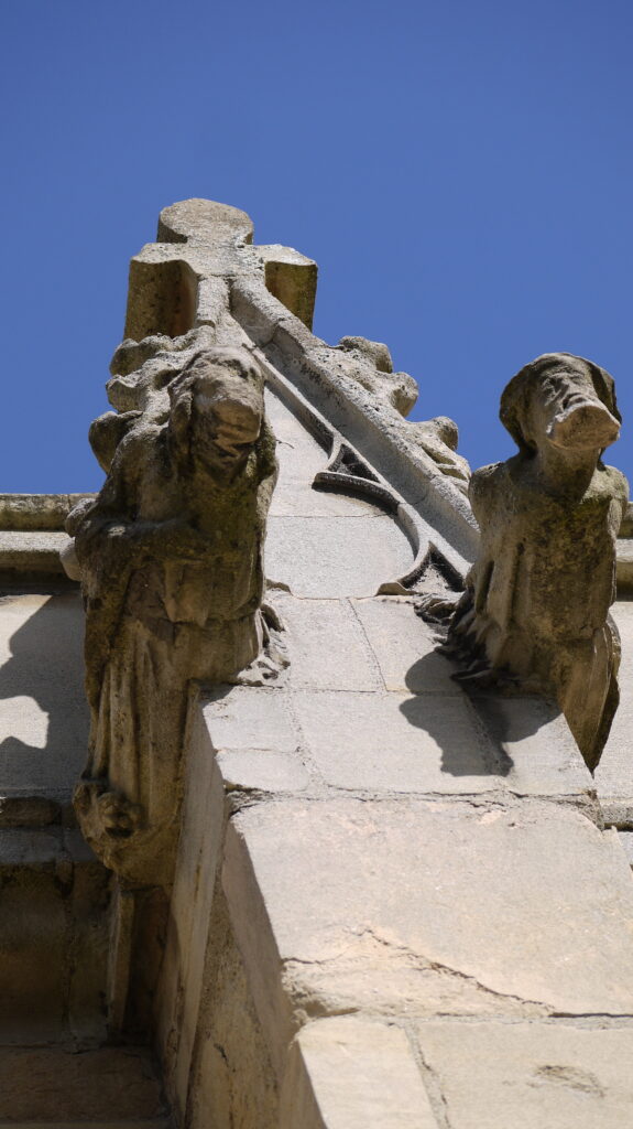 Image of stone carved features on exterior of St Botolphs Church, Boston