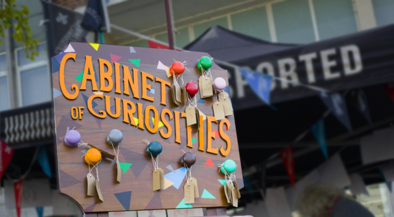 A close up of the Cabinet of Curiosities in Spalding