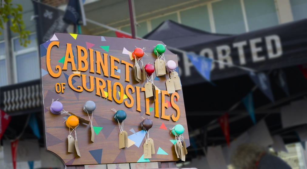 A close up of the Cabinet of Curiosities in Spalding